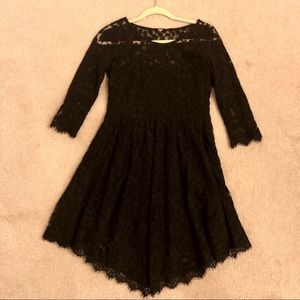 Free People lace dress 3/4 sleeves knee length
